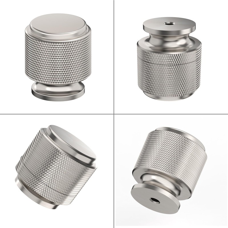 9BUILD 10 Pack Knurled Cabinet Knobs Brushed Satin Nickel Drawer