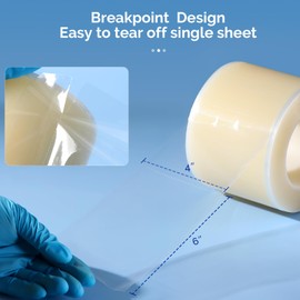 JMU Clear Barrier Film Tattoo 4" x 6", 12 Rolls Barrier Tape for Dental Medical Tattoo Use
