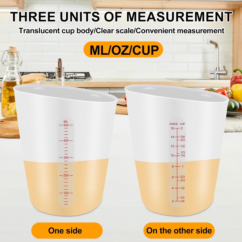 3 PCS Silicone Measuring Cups Flexible Chocolate Melting Cup for