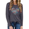 Women's Long Sleeve Graphic Tshirts Kindness Print Crew Neck Pullover