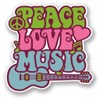 2 x 10cm/100mm Love Peace Music Vinyl Sticker Decal Laptop