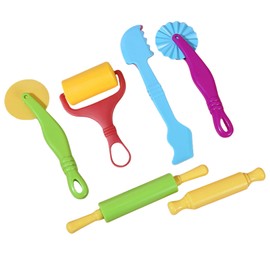 6-Piece Kneading Accessory Set with Robust Kneading Tools, Kneading Accessories for Children's Clay from 2 Years, Includes Plasticine Tools, Kneading Tool Ideal for Magic Sand and Kitchen Toy,