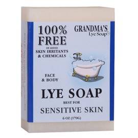 Grandma's Pure & Natural Lye Soap Face Body Soothing Dry Skin No Fragrance 6 oz