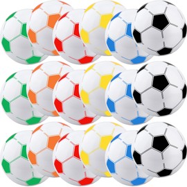 16 Pack 16 Inch Inflatable Soccer Balls Beach Balls Bulk Colorful Blow Up Beach Soccer Balls for Outdoor Summer Pool Beach Sports Theme Birthday Party Favor, 8 Colors