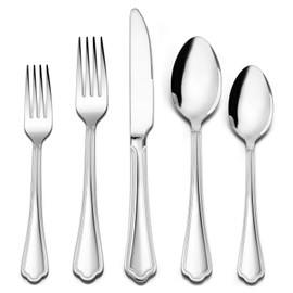 60 Pieces Silverware Set, HaWare Quality Stainless Steel Classic Fancy Flatware Eating Utensils, Elegant Design for Home/Hotel/Wedding, Mirror Polished & Dishwasher Safe(Scalloped Edges)