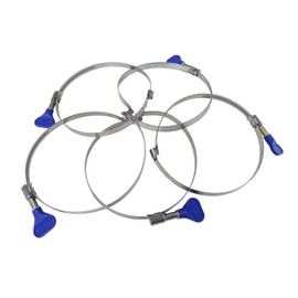 POWERTEC 70225 Right Hand Keyed Bridge Hose Clamps | 4” Easy Turn Thumb Screw Metal Clamp | Stainless Steel | 5-Pack