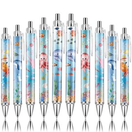 10 PCS Under Sea Ballpoint Pens Retractable Fish Shark Pens Under The Sea Party Favors with 1mm Black Ink Replaceable Ballpoint Pen Refill for Kids Birthday School Office Supplies(Under Sea，10)