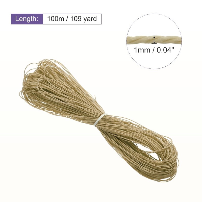 MECCANIXITY MECCANIXITY 1mm Waxed Cord 109 Yard Waxed Polyester Cord