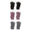 NAME IT Gloves, Wistful Mauve/Pack:3 Pack With Grey Mel./Black