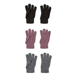 NAME IT Gloves, Wistful Mauve/Pack:3 Pack With Grey Mel./Black