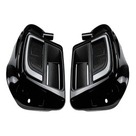 HCmotorku Motorcycle Lower Vented Leg Fairings Glove Box with LED Fairing Lower Grills Light Fit for Harley Touring Street Glide Road Glide Electra Glide 2014-2024 Vivid Black