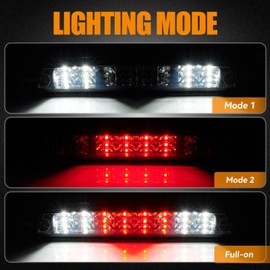 Cxdar Third 3rd Brake Light LED for 1994-2001 Dodge Ram 1500, High Mount Rear Brake Lights Assembly for 94-02 Ram 2500 3500, Waterproof Center Cab Cargo Lamp Stop Light (Smoke)