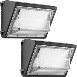 2PACK Dusk to Dawn 100W LED Wall Pack Light Fixture, 13000LM 400-600W HPS/HID Equivalent, 5000K Daylight Commerical/Industrial Outdoor Security Lighting, ETL for Parking Lot,Warehouse,Entrance