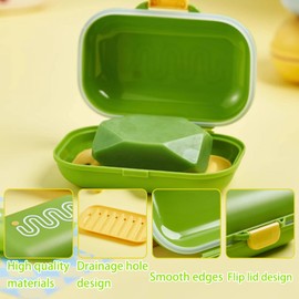 Leak-proof soap box, travel, waterproof soap box, soap dish with lid, sealed, portable soap box, for travel, bathroom, shower, camping, pack of 2