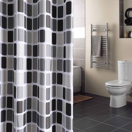 Holdfiturn Shower Curtain Household Shower Curtain, Mosaic Thick Waterproof Mildew-proof Bathroom Curtain, 200 * 220cm Polyester Fabric Bathroom Curtain With Hook Super Wide Long Shower Curtain