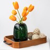 Relexome Dark Green Glass Flower Vase for Centerpieces Flowers 6.7