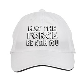 Makoroni - May The Force BE with You Hat Adjustable Cap, DesG14 White