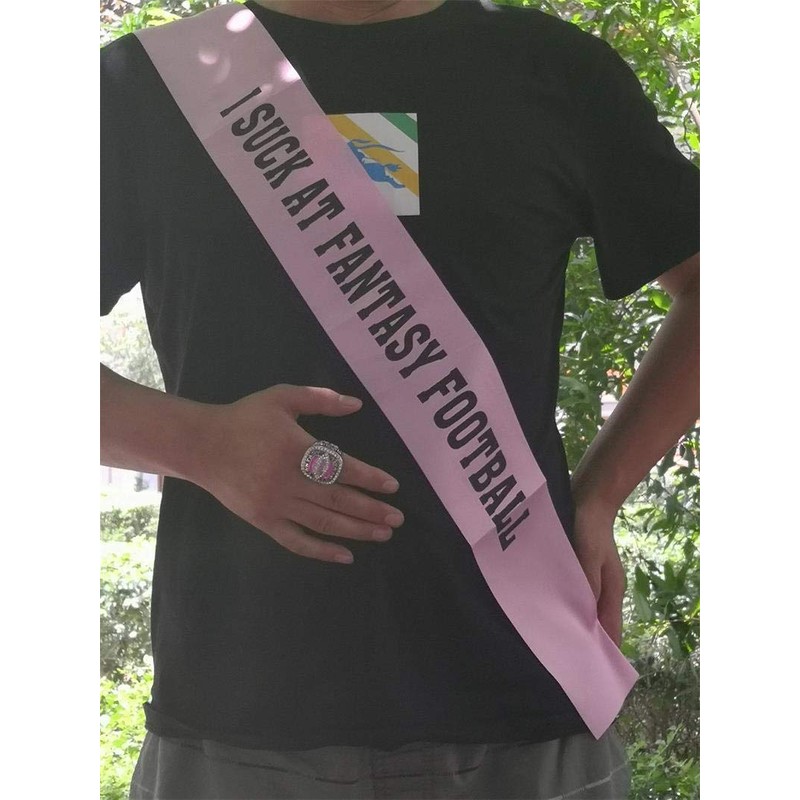 Fantasy Football Loser Pink Sash Last Place Award for Leagues