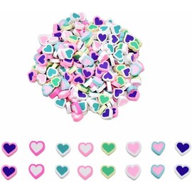 30pcs Assorted Charms Rainbow Marshmallow Candy Heart Shaped Resin Charms Slices Flatback Buttons Cabochons for Handcraft Miniature Fairy Garden Accessories Scrapbooking DIY Crafts(Multi Heart)