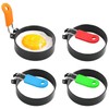 4-Pack Stainless Steel Egg Rings | Anti-Scald Folding Handle Egg