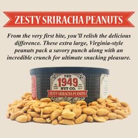The 1949 Nut Co. Sriracha Virginia Style Peanuts | Oil Roasted Peanuts | Fried Spicy Peanuts a Unique Crispy Crunch | Extra-Large, Hand-Cooked in the USA an Old Family Recipe, 20 oz., Large Can