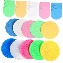 PACKOVE 50Pcs Natural Facial Sponges for Makeup Removal Reusable Cleansing Powder for Gentle Skin Cleaning and Deep Pore Cleansing for Friends and Family