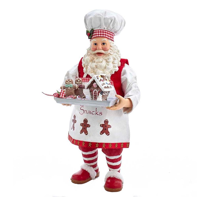 Kurt S. Adler 11-Inch Gingerbread Chef Santa Figurine