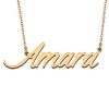 HUAN XUN Stainless Steel Initial Alphabet Custom Name Necklace Amara