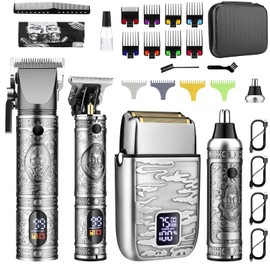 GSKY Professional Hair Clippers, Men's Beard Trimmer & Grooming Kit with Electric Razor, Clippers & Trimmers Set, Hair Cutting Machines