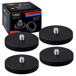 ULIBERMAGNET Magnetic Mount Neodymium Magnets,1/4"-20 Male Threaded Heavy Duty Magnets for Fixing,4Pack Strong Rare Earth Magnets for Mounting LED Lighting Camera Tools and Other Equipments