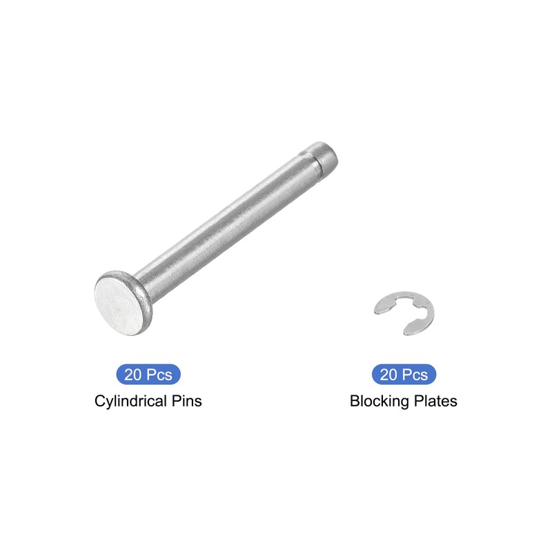 uxcell 20Set M3x25mm 304 Stainless Steel Cylindrical Shaft Snap Ring