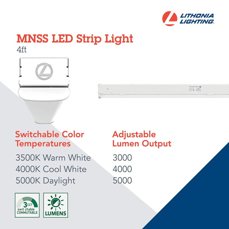 Lithonia Lighting 1 Light LED Strip Light, 4 Foot Linear