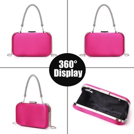 Evening Small Clutch Bag Rhinestone Party Clutches Cocktail Wedding Purse for Women Elegant Formal Handbags With Chain Bride Prom Ladies Purses Rose