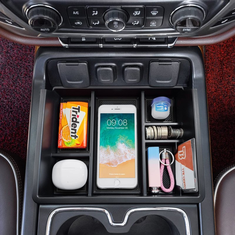 TACOBRO Full Center Console Organizer Compatible with 2014-2018 Sierra 1500