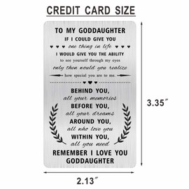 Alotozo Goddaughter Christmas Wallet Card - To My Goddaughter Gifts - God Daughter Cards from Godparents