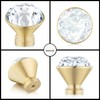 QOGRISUN 10-Pack Brass Crystal Cabinet Knobs,Glass Crystal Gold Drawer Knobs,1-1/4-Inch