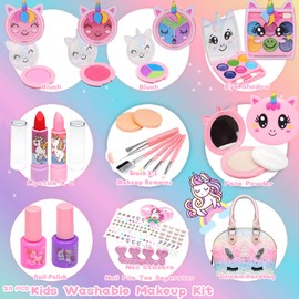 Kids Makeup Sets for Girls - Kids Makeup Sets for Girls 5-8, Maquillaje para Niñas, Play Make Up Kit, Best Toys for Little Girl,Princess Toddler Kid Stuff, Ages3456789 10 Year Old Girl Birthday Gifts