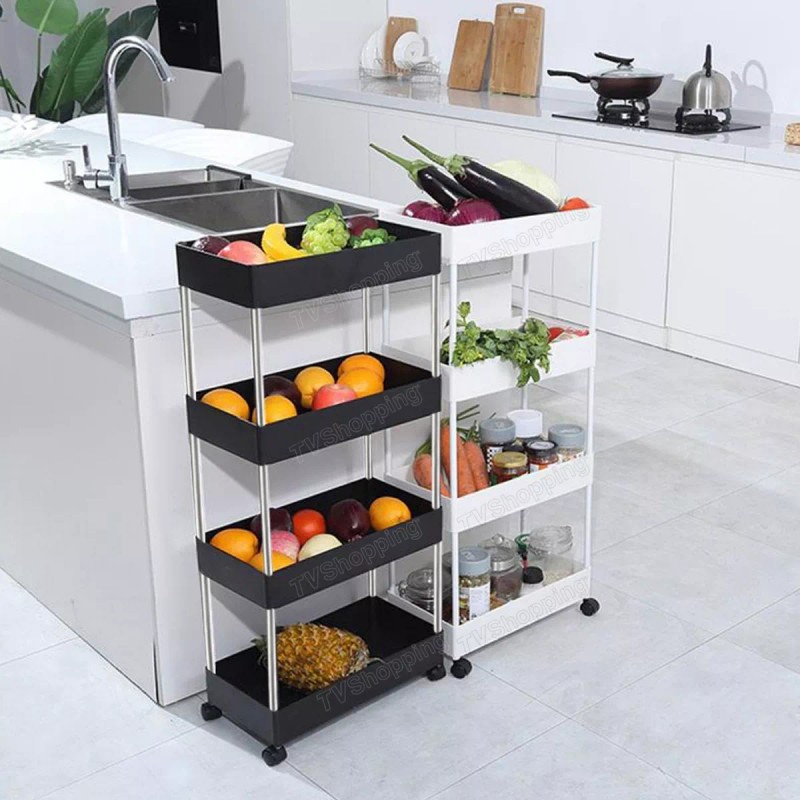 #TVShopping Carro Organizador De Almacenamiento Con Ruedas De 4 Niveles