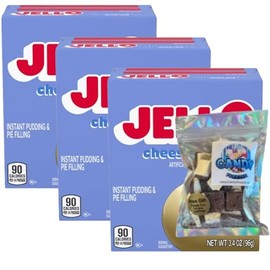 Candy Freezer Instant Pudding & Pie Filling Mix 3.4 oz oz (Pack of 3) with Freeze Dried Ice Cream Bites (Cheesecake) Candy