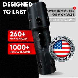 Canless Air X3 Hurricane Canless Air Compressor - Portable & Rechargeable Keyboard Cleaner, Perfect for Electronics and Household Cleaning - Includes 5 Attachments