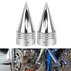 Unbranded Chrome Spike Front Axle Nut Cover For Harley Electra Street Glide Dyna Road King
