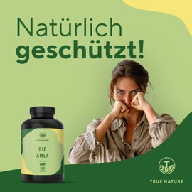 Organic Amla (Amalaki) Capsules - 1500 mg - 300 Natural Amalaki Capsules of 500 mg for 100 Days - 100% Purest & High-Quality Amla Fruit Powder - High Dose, Vegan, German Production - TRUE NATURE®