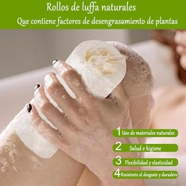 3 Piezas Esponja Natural de Lufa, Exfoliante Corporal Lumbor37, Cepillo de Ducha Exfoliante de Limpieza Profunda para Cara y Cuerpo Que
