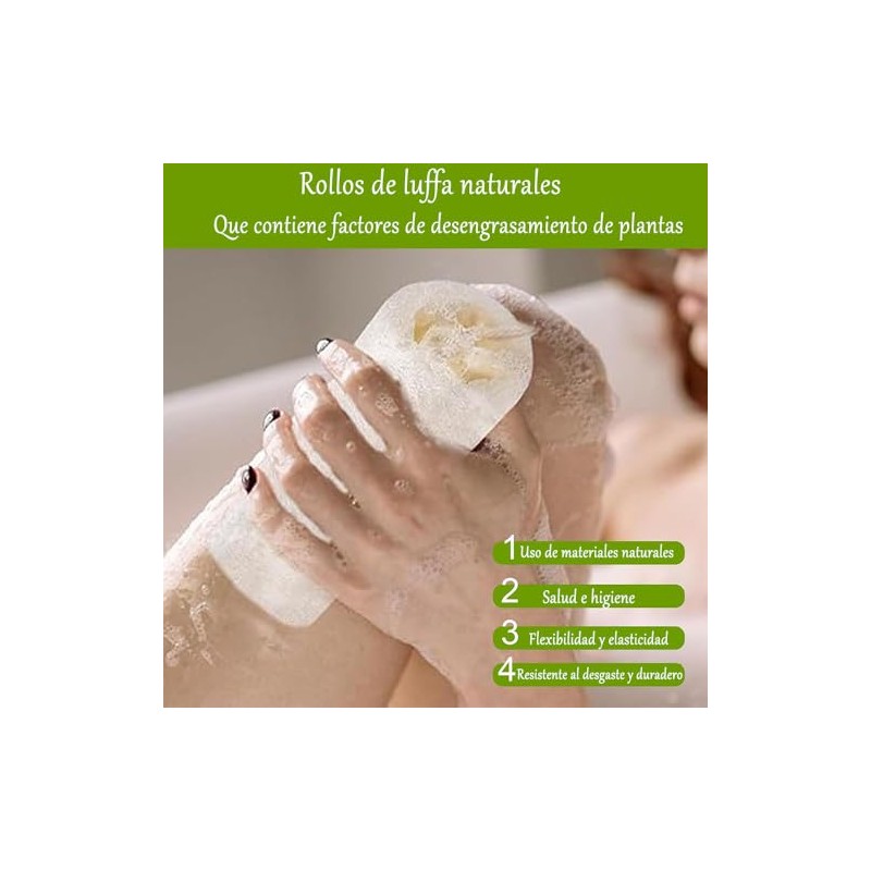 3 Piezas Esponja Natural de Lufa, Exfoliante Corporal Lumbor37, Cepillo