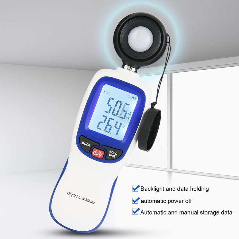 Akozon Medidor Iluminación, WT81 Medidor de luz portátil, Luxómetro Profesional
