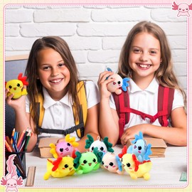 Blueweenly 24 Pieces Mini Plush Axolotl Keychains Kawaii Stuffed Animal Keychains 4 Inch Small Animal Ornament Gifts Bulk Cute Axolotl Party Favors for Backpacks Bags Keyrings Birthday Party Supplies