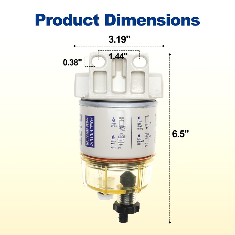 iFJF R12T Fuel Water Separator Marine Assembly - 10 Micron