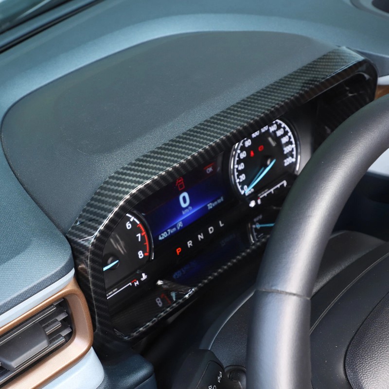 car-attention Carbon ABS Dashboard Instrument Panel Frame Trim Cover For