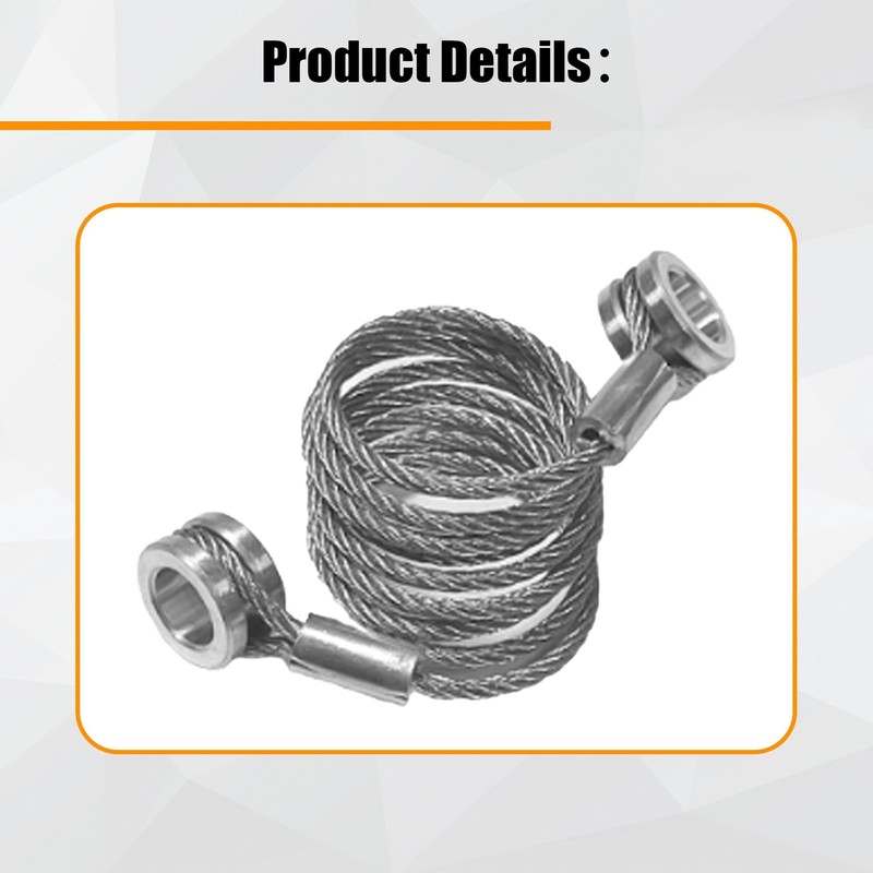 Hood Spring,Cable and Stud Bolts w/Retaining Rings Compatible with Peterbilt