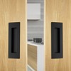 Kindoodos Recessed Door Handles Finger Flush Pulls, 6 Inch Black